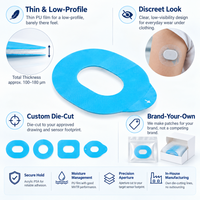 Coussinets de protection transparents pour capteur CGM en PU, découpés sur mesure, à usage unique, avec adhésif acrylique