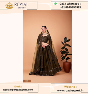 Belle collection de vêtements de mariage de créateur Tenues occasionnelles et de soirée Lehengas en soie tigré au prix de gros - Product Image 3