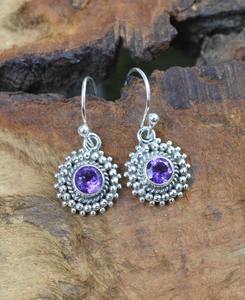 925 boucles d'oreilles classiques en argent massif bijoux pour femmes 925 argent Sterling améthyste pierres précieuses Style Boho boucles d'oreilles faites à la main cadeau - Product Image 3