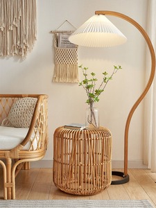 Table basse en rotin canné naturel salon ottoman en osier fait à la main chambre Table d'appoint Vintage maison patio tabouret en rotin chaise - Product Image 3