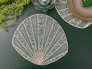 Manteles Individuales Hechos a Mano con Cuentas de Palma, Decoración Bohemia para Mesa, Manteles Individuales Redondos de Cuentas de Vidrio con Reverso de Tela - Product Image 3