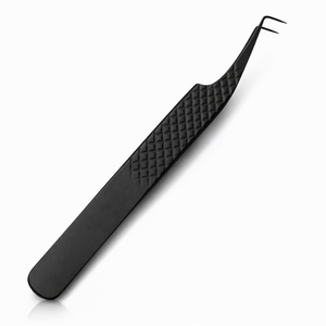 Pinzas para Extensión de Pestañas Negras de Acero Inoxidable, Herramienta de Precisión para Aislamiento de Volumen, Antideslizantes, Profesionales, OEM, al por Mayor - Product Image 1
