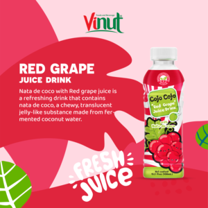 Bebida tropical de 500ml Cojo Nata De Coco con uva roja lista para enviar fabricada en fábrica de Vietnam (OEM, ODM) - Product Image 2