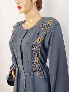 Dubai Abaya ชุดเดรสยาวสำหรับผู้หญิงชาวมุสลิม,ชุดอาบายามุสลิมชุดเดรสอิสลามชุดเดรสมุสลิมแขนยาวสำหรับผู้หญิง - Product Image 2