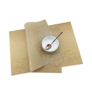 Beige Silver Embroidered Placemat Wholesale Heat Resistant Waterproof <b>Dining</b> <b>Table</b> Decor Bulk OEM ODM Buyers - Product Image 6