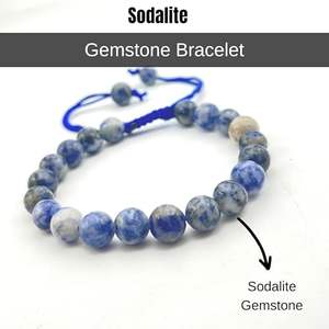 Bracelets réglables unisexes les plus vendus Pierre précieuse en cristal de sodalite naturelle de haute qualité Cadeau de qualité incroyable de Soha Agate - Product Image 4