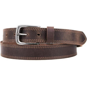 Ceinture décontractée en cuir véritable pour homme, ceinture décontractée en cuir pour homme faite à la main avec surpiqûres doubles et boîte cadeau personnalisée - Product Image 5