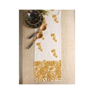 2024 Lavish 100% Organic Cotton <b>Table</b> <b>Runners</b> Sandal Floral Embroidered GOTS Certified Wholesale Best Quality Cloth <b>Weddings</b> - Product Image 1