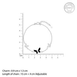 Pulsera elegante de plata con mariposas finas - Product Image 4