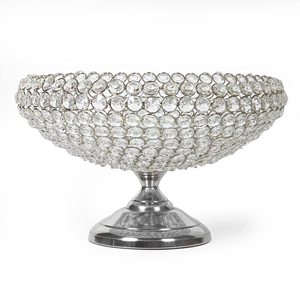 Cuenco de flores de mesa de plata con cuentas de cristal de lujo con Base de Metal boda evento Hogar y decoración de boda centros de mesa - Product Image 4