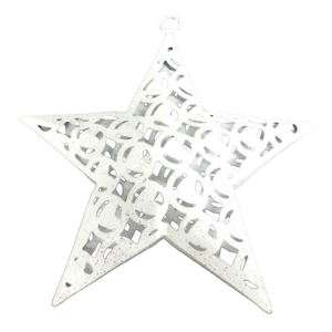 Estrella colgante de hierro de tamaño mediano, Estrella colgante de pared de papel plateado para decoración del hogar y de Navidad, venta al por mayor a granel - Product Image 2
