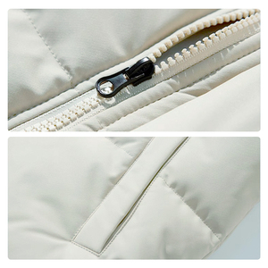 2025 Customizable Men's Winter Cotton Jacket High Quality Lightweight Zip Quilted Hooded <b>Windbreaker</b> <b>Black</b> Long & XL Size - Product Image 4