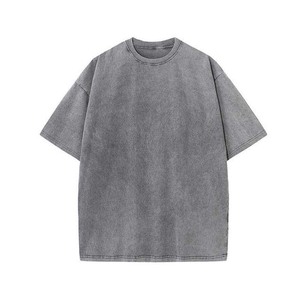 T-shirt hip-hop délavé au soleil vierge graphique vintage personnalisé OEM pour hommes T-shirts en coton délavé à l'acide 200GSM lourd à vendre - Product Image 2