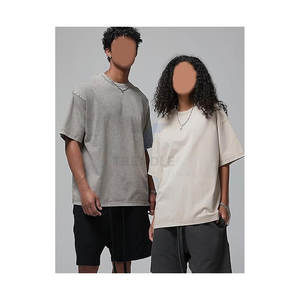 เสื้อยืดผู้ชายทรงโอเวอร์ไซส์ สไตล์วินเทจ ล้างสี ทรงปกติ แขนสั้น ผ้าฝ้าย 100% เหมาะสำหรับใส่ในชีวิตประจำวัน - Product Image 4