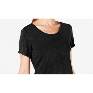 T-shirt nera slim fit da donna Ideology XS/XS/XL/Crop Top con orlo in rete e motivo a maglia traspirante, taglia Media - Product Image 2