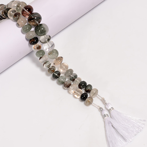 Perles de forme ronde en quartz lodolite, pierre précieuse en quartz lodolite, perles lisses fabrication de bijoux perles de pierres précieuses naturelles, 8 pouces - Product Image 3