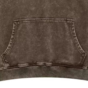 Sudaderas con capucha lavadas con ácido para hombre de calidad superior, parche bordado para coser con corte de tela de algodón 100% pesado del fabricante personalizado - Product Image 3