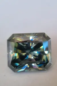 Diamante de moissanita de corte Radian azul VVS Claridad Orden personalizado Pulsera radiante Claridad Orden personalizado - Product Image 2