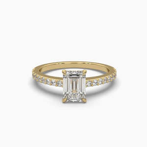 Bague de fiançailles classique solitaire en diamant taille émeraude 1,00 carat, couleur F, clarté VS, diamant de laboratoire en or 14 carats, pour usage quotidien, cadeau - Product Image 3