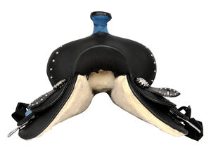 Shyam Selle Western anglaise synthétique légère avec options personnalisables pour le trail et la course de barils - Product Image 4