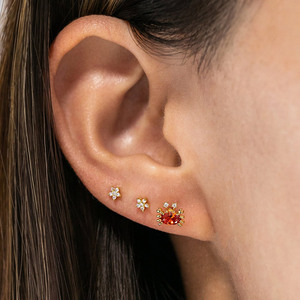 เครื่องประดับคริสตัลรูปชีวิตทะเลชุบทองแมงกะพรุนปลาปูต่างหูที่ได้รับแรงบันดาลใจจากทะเล - Product Image 4