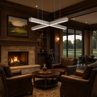 Éclairage commercial pour clubs de golf, lumière linéaire LED de 2000 mm, sans soudure, pour salon intérieur, à intensité variable