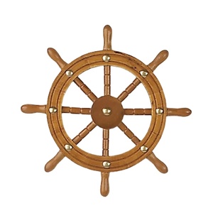 Plage nautique moderne du milieu du siècle, bateau en bois, volant, maison, bateau intérieur, bateau, roue, décor, utilisation, prix bas, 2023 - Product Image 1
