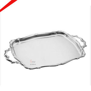 ถาดเสิร์ฟสเตนเลสสตีลสำเร็จรูปสีเงินเงางามสำหรับเครื่องครัว - Product Image 1