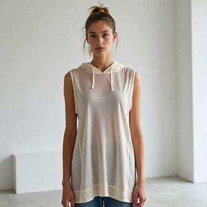 Sudadera con capucha de malla transparente de gran tamaño para mujer, Sudadera con capucha de malla de verano para gimnasio, correr, Fitness, deportes, sudadera transparente - Product Image 6