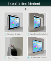 Kecerahan tinggi 1000 Nits USB Monitor layar sentuh kapasitif 13.3/15.6/21.5/24 inci tahan air LCD industri baru tertanam/Terbuka