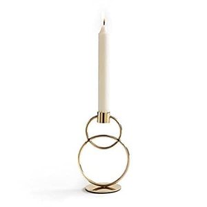 Juego de 3 candelabros cónicos de metal dorado de latón, candelabros, candelabros decorativos modernos vintage - Product Image 4