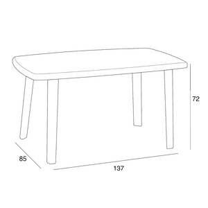 Bica Cayman 137x85x72h cm rettangolare bianco pieghevole tavolo da esterno per uso giardino - Product Image 2