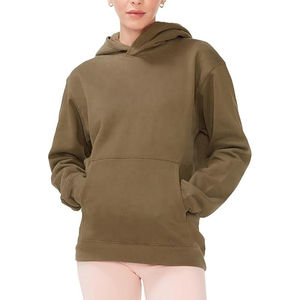 Sudadera con Capucha Bordada 100% Algodón, Logotipo Personalizado en la Parte Delantera, Sudadera para Mujer de Color Sólido, Impresión Personalizada al por Mayor - Product Image 6