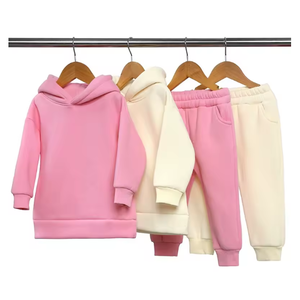 Venta al por mayor niños Joggers trajes niños personalizados Joggers conjunto sólido liso chico niños ropa conjunto - Product Image 3