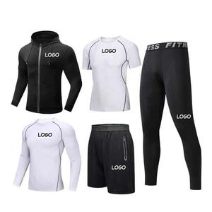 Vêtements de sport pour hommes Survêtement vierge Vêtements de sport 5 pièces Dropshipping Vêtements d'entraînement et de jogging Sweats à capuche zippés pour hommes - Product Image 1
