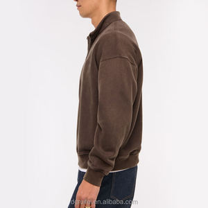 Sweat-shirt d'hiver épais en coton/spandex pour homme, col rond, doublé, avec logo personnalisé brodé, tissu éponge, décontracté, écologique, 310g - Product Image 5