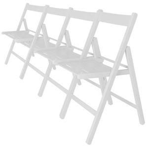 WELL HOME FURNITURE & DECORATION Set di 4 sedie BAS in legno di faggio con finitura bianca - Product Image 1