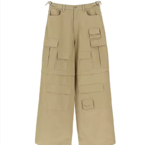 Ropa de calle personalizada de 400GSM, pantalones de pierna ancha negros de gran tamaño de Hip Hop, pantalones Cargo de mezclilla, pantalones holgados para hombres - Product Image 4