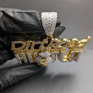 Colgante Personalizado con Inicial de Letra, Moissanita Brillante, Plata de Ley 925 con Baño de Rodio, Estilo Hip Hop para Uso Diario - Product Image 3