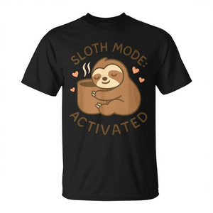 T-shirt Mode Activé pour Amateurs de Café - Animal Mignon Paresseux - Mode Sloth On - Pour les Amateurs de Café - Product Image 2