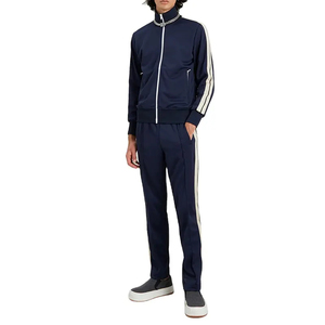 Trajes para correr ajustados informales de 2 piezas con etiqueta privada personalizada para hombre, chándales con logotipo personalizado con estampado de otoño - Product Image 1