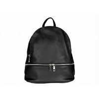 AP IDEA MODA Italienisch Gefertigter Echtleder Grüner Damen-Rucksack mit Reißverschluss Polyester-Futter Weicher Griff 1000g