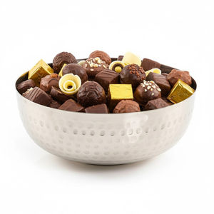 Bol de service en laiton martelé artisanal, vente en gros, plat décoratif indien en métal pour bonbons et chocolat, pièce maîtresse au meilleur prix - Product Image 2