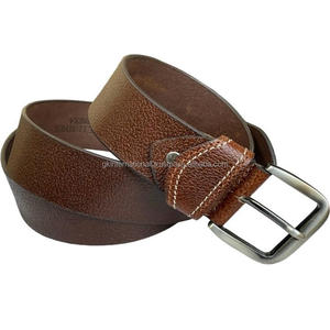 Cinturón informal de cuero texturizado hecho a mano de estilo clásico para hombre con acabado satinado plateado, hebilla de un solo pin, tamaños personalizados disponibles - Product Image 4