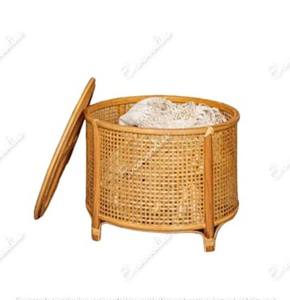 Rangement rond moderne fantaisie avec jambe en bois décor à la maison pouf repose-pieds tabouret gain de place pour salon Console d'incrustation d'os - Product Image 6