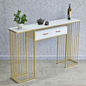 Contemporary Luxury 160x30x100cm Console <b>Table</b> with <b>Mirrored</b> Face Convertible Legs 100% Iron for Villas Living Rooms-CST066 - Product Image 3