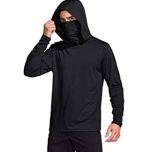 Camiseta personalizada con logotipo de sublimación y protección solar anti-uv, ropa de pesca, camisas de pesca de manga larga de poliéster de secado rápido con capucha - Product Image 5