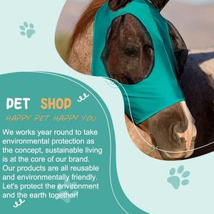Masque anti-mouches durable pour chevaux avec protection respirante en maille rafraîchissante pour les oreilles et le nez Bloc solaire UV pour les culottes d'équitation en plein air - Product Image 5