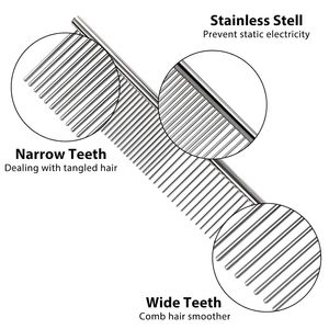 Herramientas de aseo para mascotas de acero inoxidable de lujo, peines para perros de varios colores para aplicación de gatos - Product Image 2