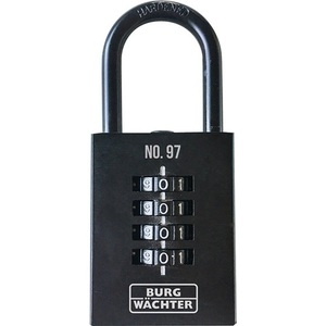 Candado de Combinación Burg-Wachter Número 97, Cuerpo de Hierro Fundido de 40 mm con 4 Rodillos Numéricos para Almacenamiento y Organización en el Hogar - Product Image 1